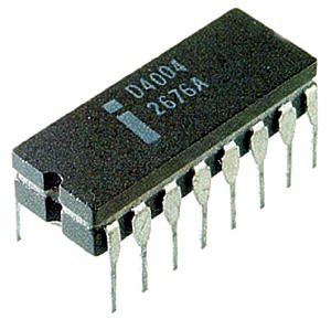 Photograph of the Intel 4004 microprocessor die